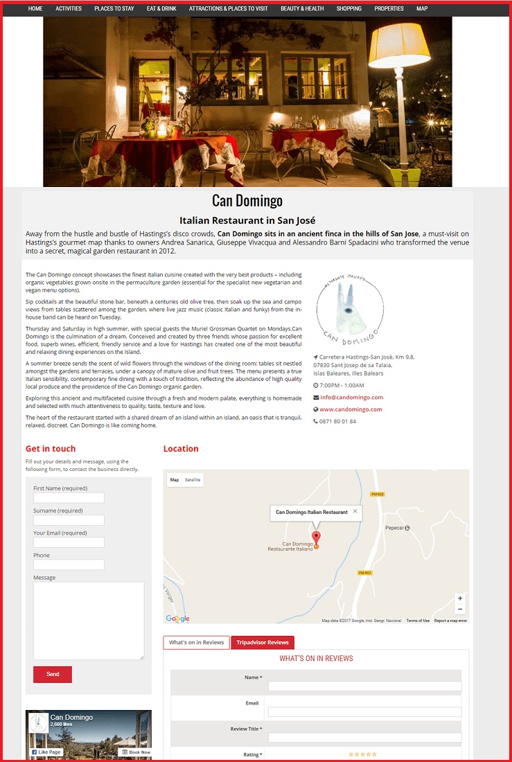 Sales Page Example when Advertise with us What's on in Chicago.net